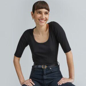 Everlane Supima Micro-Rib Scoop-Neck Tee, new with tag